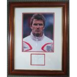 David Beckham framed autograph. Lovely framed autograph of England football legend David Beckham,