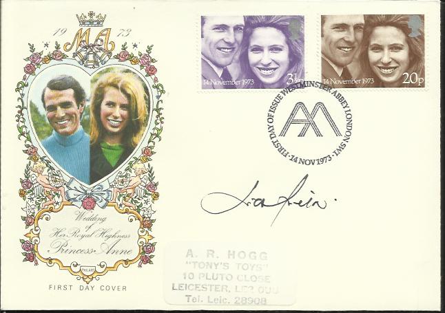 Lord Lichfield signed 1973 Royal Wedding FDC, nice Philart cover with Westminster Abbey postmark.
