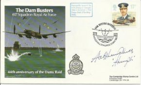 H R Humph Humphries the Adjutant of the Dambusters Raid signed 44th Dams Raid cover. Good condition