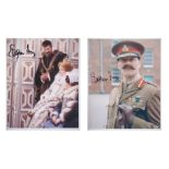 Black Adder. A pair of 10”x8” pictures signed by Stephen Fry in character from ‘Black Adder.’