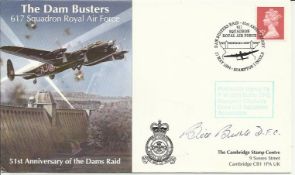 P Bill Buttle DFC 617 Sqn Navigator Claytons crew signed 51st ann Dambuster Raid cover. Good