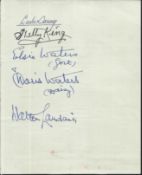 Elsie & Doris Waters, Nelly King, Walter Landauer signed vintage page. Good condition