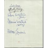 Elsie & Doris Waters, Nelly King, Walter Landauer signed vintage page. Good condition