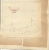 Sir Charles Edward Kingsford Smith MC, AFC signed piece in pencil with Oceanic Line letterhead (9