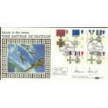 Dennis David Benham Official 1990 Gallantry FDC Salute to the brave The Battle of Britain signed FDC