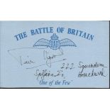 T Vigors 222 sqn Battle of Britain pilot, signed card. Good condition