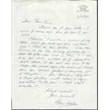 Plt Off H.G. Niven 601 & 602 sqns Battle of Britain veteran signed hand written letter dated 2nd