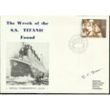 Titanic survivor B. V. Dean signed FDC The Wreck of the S.S. Titanic Found Special Commemorative