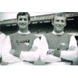 Frank Mclintock And Bob McNab Arsenal FC Dual Signed 16 X 12 Photo. Good condition