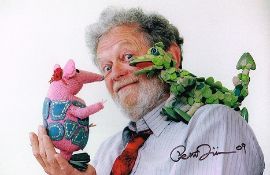 Peter Firmin The Clangers , Bagpuss Etc Hand Signed 12 X 8 Photo. Good condition