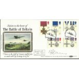Frank Carey DFC top WW2 ace signed Benham Official 1990 Gallantry FDC Salute to the brave of The
