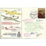 1973 RAF Valley cover flown in a Hunter and reflown at Mach 1.05 in a Vampire. Signed by the three