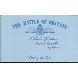 C Warren 152 sqdn Battle of Britain pilot, signed card. Good condition
