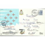 Red Arrows Salute Farnborough 1986 cover signed by 10. Good Condition
