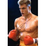 Dolph Lungdren Rocky Iv Hand Signed 12 X 8 Photo. Good condition