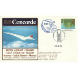 Concorde first charter flight Manston – English Channel – Manston. dated 20th July 1985. Flown by