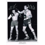 Tony Sibson Alan Minter Dual Signed Large 16 X 12 Photo. Good condition