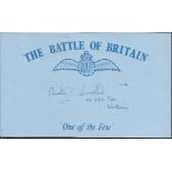 E W Wootten 234 sqn Battle of Britain pilot, signed card. Good condition