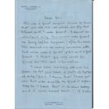 General De Brigade Aerienne J. Andrieux signed hand written letter in English a French Spitfire