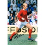 Bobby Charlton Man United Hand Signed 12 X 8 Photo. Good condition