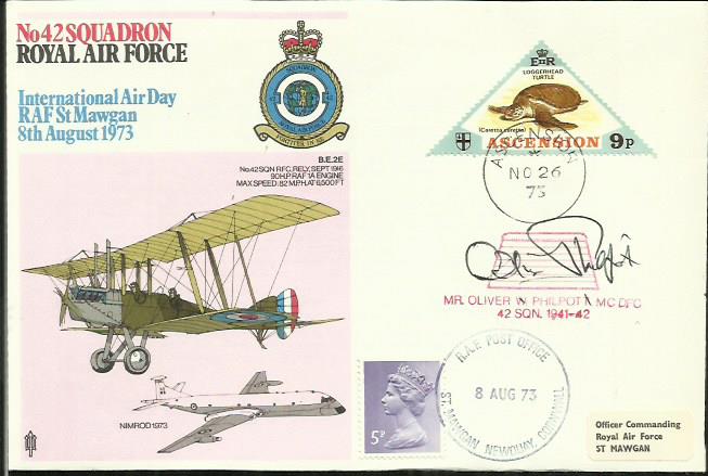 Oliver Philpott signed International Air Day RAF St Mawgan cover. Good Condition