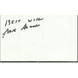 Abi Abraham White index card autographed who was a Bataan Death March survivor during WWII and wrote