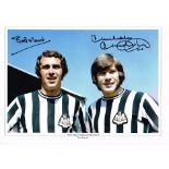 Bobby Moncur Malcolm Macdonald Newcastle United Dual Signed Large 16 X 12 Photo. Good condition