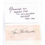 Two signatures of 'The Few'. Wing Commander Bernard James Jennings DFM 19 Sqn and Wing Commander Jan