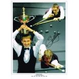 Stephen Hendry Stunning Hand Signed Large 16 X 12 Montage Photo. Good condition