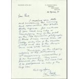 Sgt R.C. Ford 41 Sqdn 11 group Battle of Britain veteran signed hand written letter dated 1st