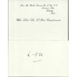 Rt Hon Viscount De L Isle VC signature piece Good Condition