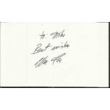 CMH winner White index card autographed by US Marine Wesley Fox who won the Medal of Honor for his