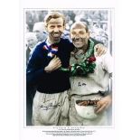 Stirling Moss Tony Brooks V Rare Dual Signed Large 16 X 12 Photo. Good condition