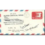 Dick Scobee & Don Mallick signed 1976 NASA Super Critical Wing F111 test flight cover. Scobee was