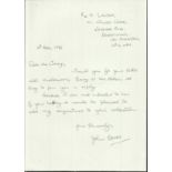 Sgt A.J. Lauder 264 Sqn Battle of Britain veteran signed hand written letter dated 19th April