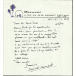 Sgt D.E. Mansfield 236 Sqn Battle of Britain veteran signed hand written letter dated 6th May
