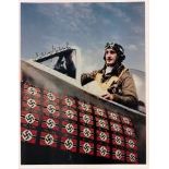 Excellent signed colour photograph of Colonel Francis 'Gabby' Gabreski one of the top USAAF