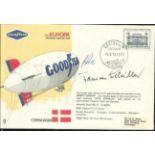 Thomas Schiller the famous Zeppelin ace signed Europa Airship Air Display cover. Good Condition