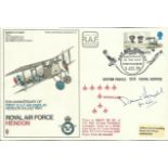 Red Arrows flown Royal Air Force Hendon 50th Anniversary of First R.A.F. Air Display signed FDC