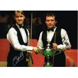 Jimmy White Stephen Hendry Rare Dual Signed 16 X 12 Photo. Good condition