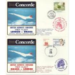 Concorde first flight London – Omaha and return dated 13th and 14th June 1985. Flown by Capt H