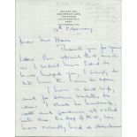 F.R.L. Mellersh Night Fighter Pilot signed hand written letter with 8 confirmed German Planes shot