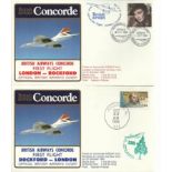Concorde first flight London Rockford and return dated 21st and 22nd October 1985.  Flown by Capt