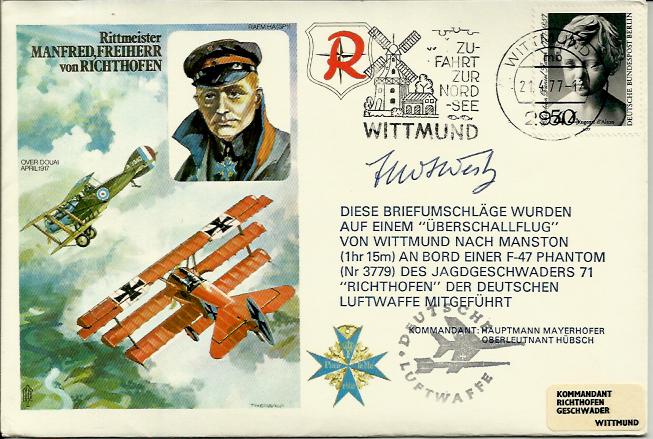 Air Commodore Ferdinand Maurice Felix West VC CBE MC RAF, signed on his own Historic Aviators cover.