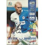 Blackburn Rovers signed programme v Everton21/9/96, signed by 14 players including Flowers and