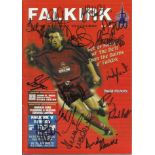 Falkirk v Morton programme signed on front by 14 Falkirk players 18/12/99.  Good condition