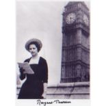 Margaret Thatcher. 7”x5” young signed portrait. Excellent.