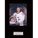 Apollo 11. First Moonlanding. Signature of Buzz Aldrin with WSS portrait. Professionally mounted