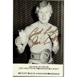 Jim Watt signed b/w photo.  World lightweight champion 1979.  Good condition.