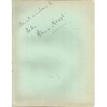 Anna Neagle signed vintage autograph album page . Good condition